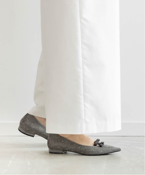 【GRAY】ミニリボンフラットパンプス RANDA（ランダ） パンプス ミニリボンフラットパンプス : ZOZOTOWN