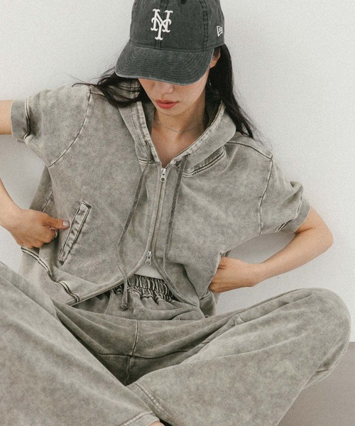 パーカー ジップフーディー レディース three dots パーカー ソイルネップ ジップアップフーディ