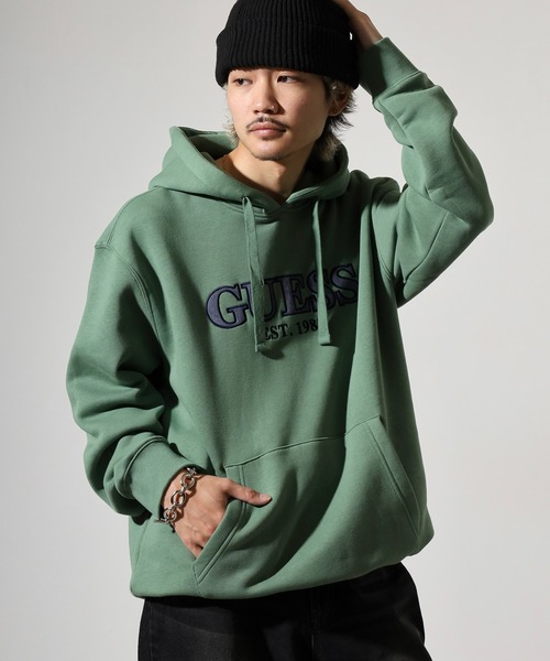 GUESS（ゲス） スマホショルダー パーカー GUESS UNI L/SLV HOODIES