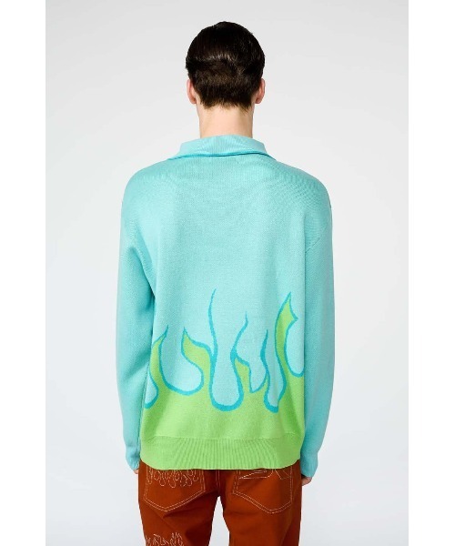 SUPPLIER tシャツ ニット｜FIRE PATTERN HALF ZIP KNIT
