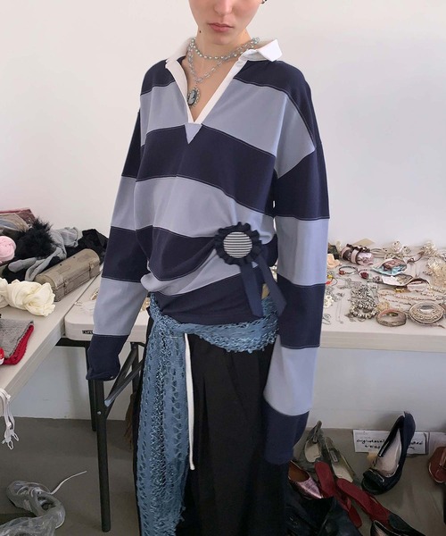 SCULPTOR（スカルプター） ポロシャツ ポロ Rugby Striped Polo Jersey