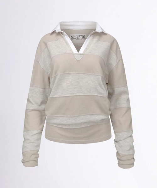 SCULPTOR（スカルプター） ポロシャツ ポロ Rugby Striped Polo Jersey