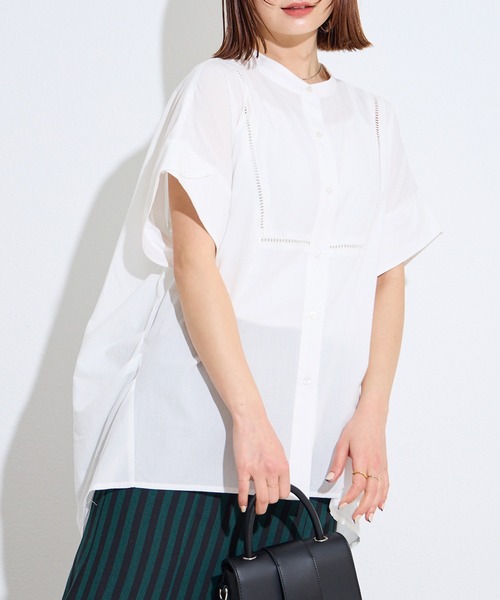 「LAVEANGE」 半袖ブラウス M オフホワイト レディース
