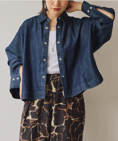 VERMEIL par iena シャツジャケット　デニム デニムフォルムシャツ（シャツ／ブラウス）｜VERMEIL par iena