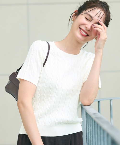 美品✨ ケーブルニットトップスレディース ケーブルニット ニット レディース トップス セーター 送料無料
