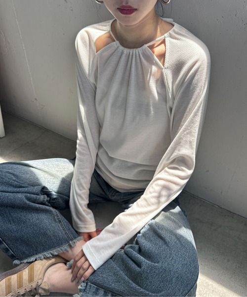 「feepur」 長(zhǎng)袖カットソー MEDIUM オフホワイト レディース