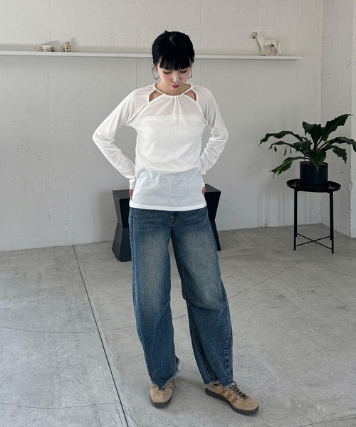 「feepur」 長(zhǎng)袖カットソー MEDIUM オフホワイト レディース