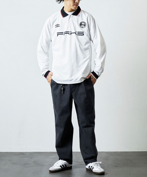 umbro 長袖ポロシャツ ホワイト/ネイビー umbro 「UMBRO」 長袖ポロシャツ X-LARGE ネイビー メンズ