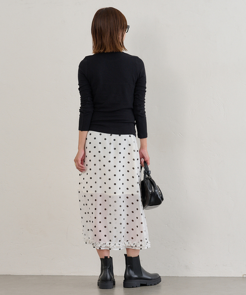 U by SPICK & SPAN ブラックロングスカート Spick &span ロングスカート ブラック 38