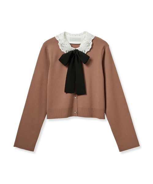 CELFORD カーディガン デタッチャブルレースカラーカーディガン