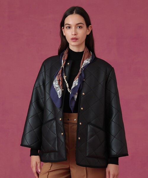 ANAYI（アナイ） トレンチコート コート フェイクムートンキルティング