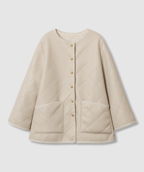 ANAYI ベージュ ムートン　コート ANAYI（アナイ） トレンチコート コート フェイクムートンキルティング