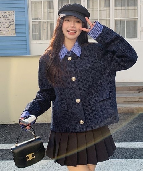 美品バーバリーブルーレーベルティアードフレアショート丈ジャケット 　株）三陽商会 BURBERRY BLUE LABEL - 80s-90s/三陽商会製☆バーバリーブルーレーベル