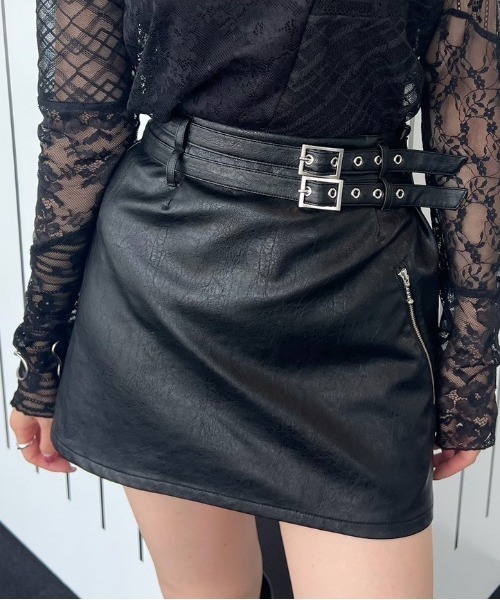 Ameri（アメリ） スカート SYNTHETIC LEATHER MINI SKIRT : ZOZOTOWN