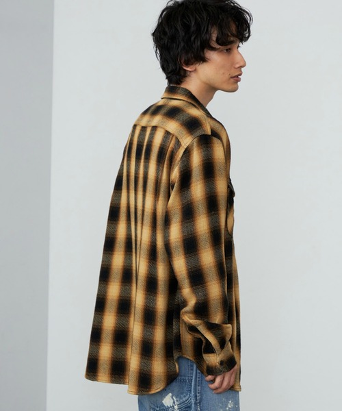 DoubleRL オンブレチェックワークシャツ シャツ オンブレチェック 後染めワークシャツ レディース メンズ