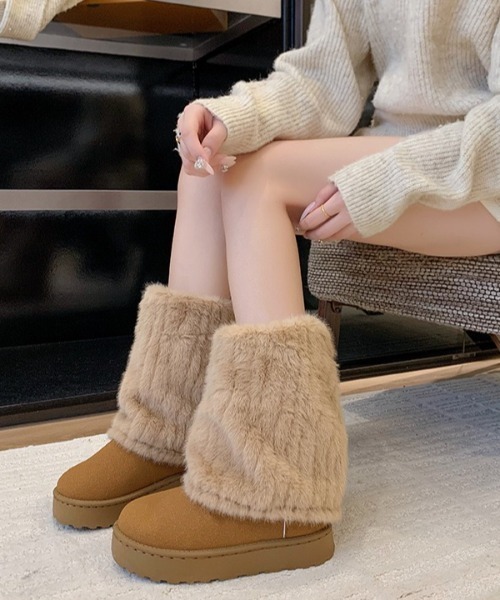 ブーツ 厚底ファーカバームートンブーツ レディース : ZOZOTOWN Yahoo