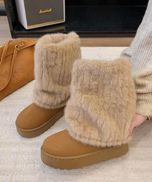 ブーツ 厚底ファーカバームートンブーツ レディース : ZOZOTOWN Yahoo