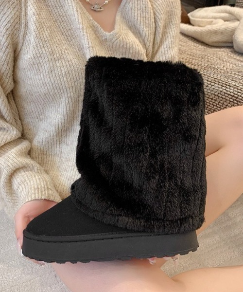 ブーツ 厚底ファーカバームートンブーツ レディース : ZOZOTOWN Yahoo