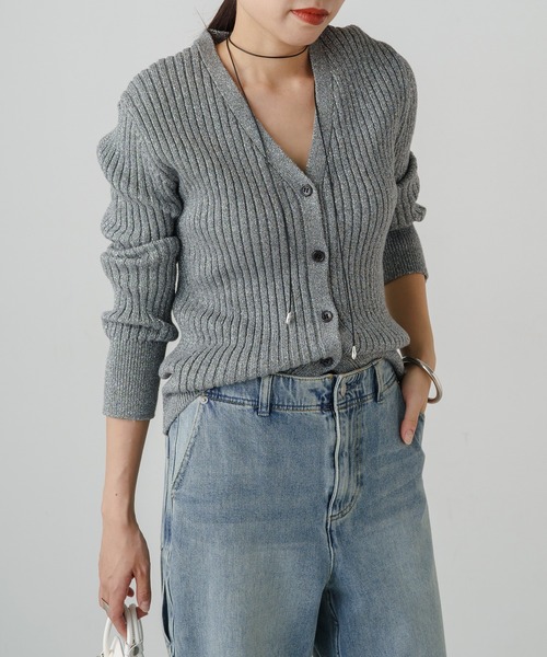 Loungedress（ラウンジドレス） ニットカーディガン FREE グレー
