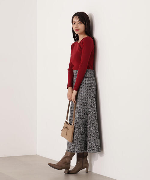 プロポーションボディドレッシング　ミックスツイードフレアスカート 青島心さん着用】ミックスツイードフレアスカート | PROPORTION BODY