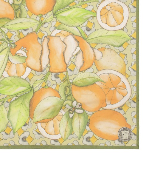 新品　CITRUS 大判シルクスカーフ SWASH LONDON スカーフ バンダナ シルクスカーフ ”Citrus” 68*68