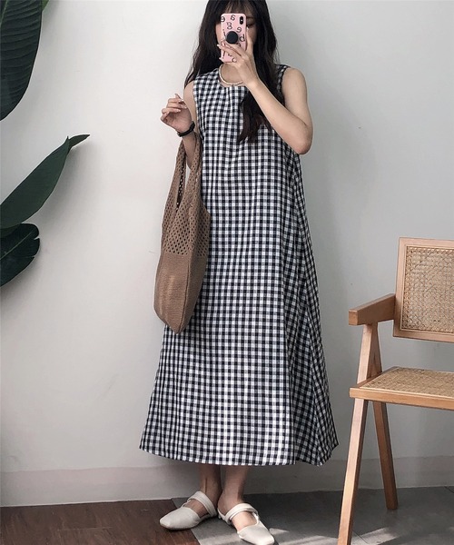 「MAISON DE THERESE」 「vogue」ノースリーブワンピース X-LARGE ブラック レディース_画像2