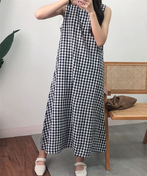 「MAISON DE THERESE」 「vogue」ノースリーブワンピース X-LARGE ブラック レディース_画像8