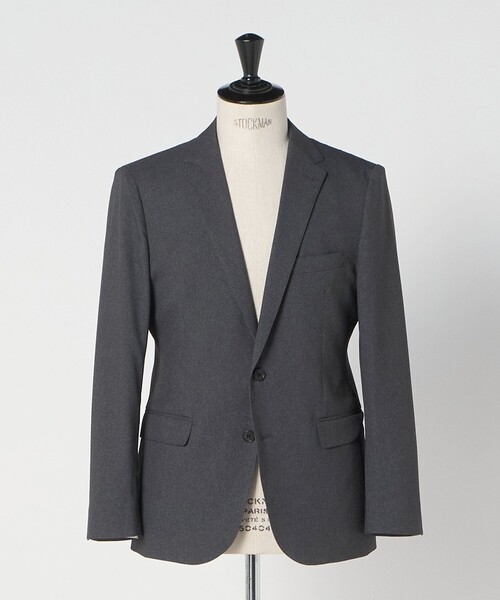 アデイインザライフ　セットアップスーツ　ノーカラー　ウォッシャブル　ネイビー　L アデイインザライフ セットアップスーツ ノーカラー