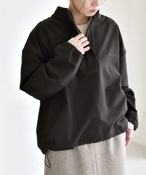 quaranciel quaranciel:「洗濯機可能」ハーフ ジップ ロゴ 刺繍