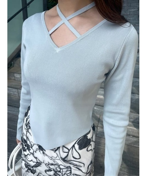 「rienda」 長袖ニット FREE オレンジ レディース_画像3