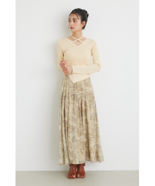 「rienda」 長袖ニット FREE オレンジ レディース_画像5