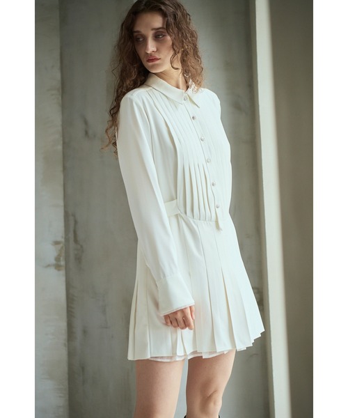 Estella.K ワンピース Diora Pleated Dress タックプリーツミニドレス