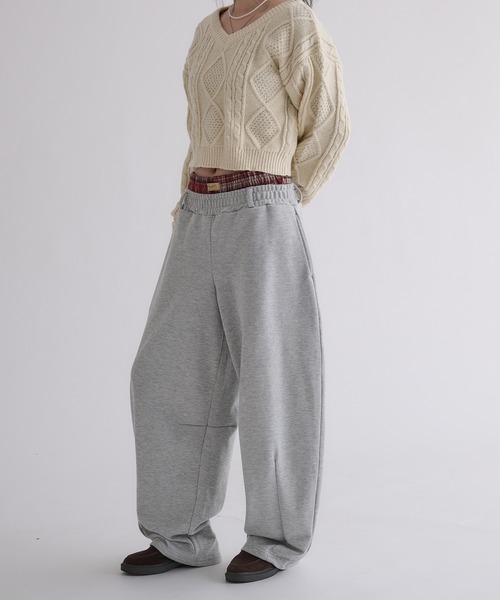 hazyl スウェットパンツ ジャージ layered sweat pants / レイヤード