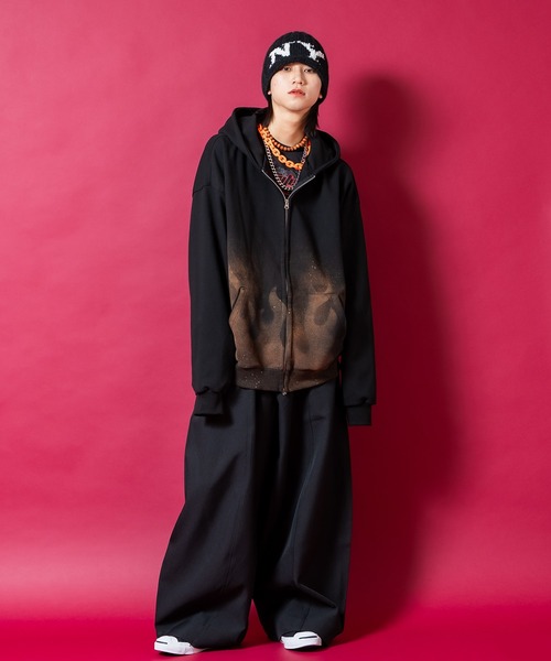 パーカー a.p.o.v. フレイムスプレーグラデーションスウェットオーバー