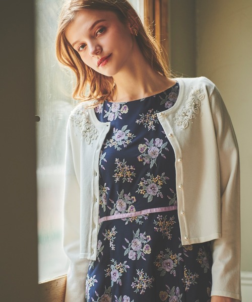 「LAISSE PASSE」 半袖ワンピース LARGE ピンクベージュ レディースの画像