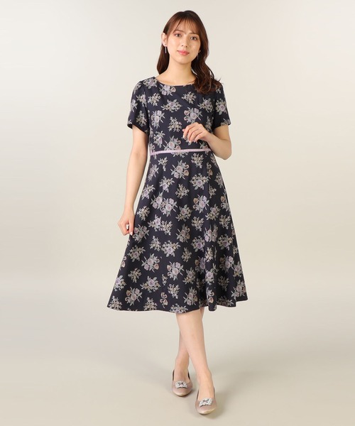 「LAISSE PASSE」 半袖ワンピース LARGE ピンクベージュ レディースの画像