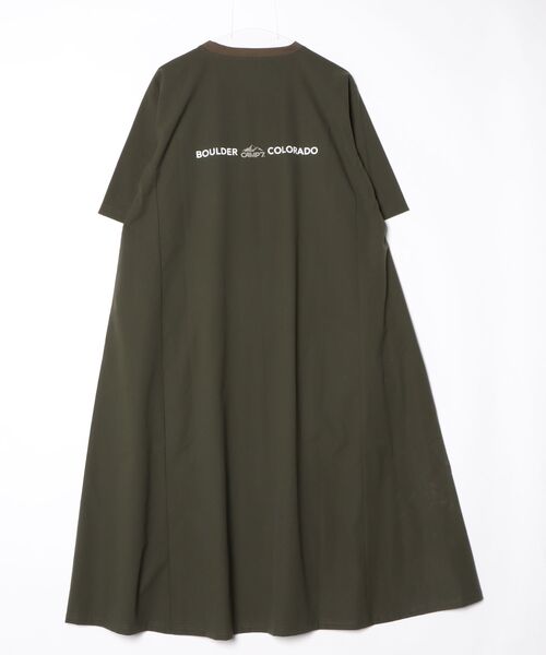 「CAMP7」 7分袖ワンピース L カーキブラウン レディース_画像2