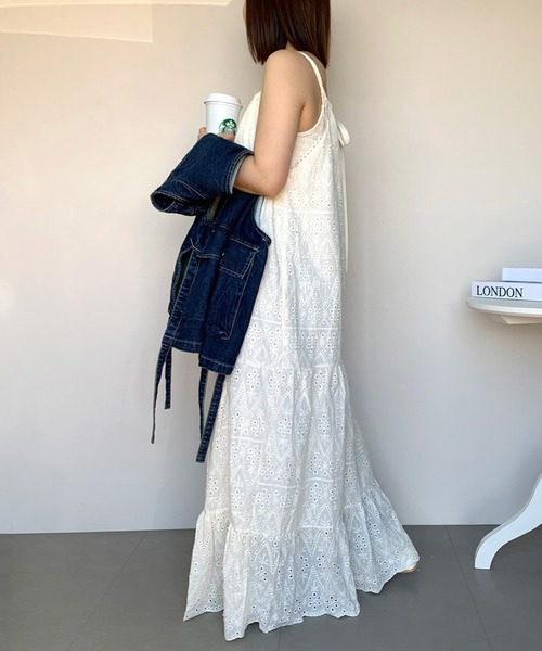 「CRB」 キャミソールワンピース F オフホワイト レディース_画像4