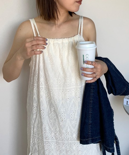 「CRB」 キャミソールワンピース F オフホワイト レディース_画像7