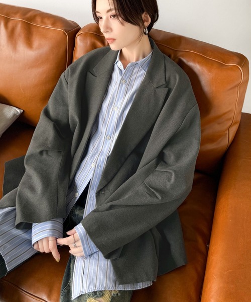 「classicalelf」 テーラードジャケット SMALL カーキブラウン レディース_画像4