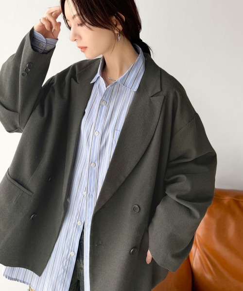 「classicalelf」 テーラードジャケット SMALL カーキブラウン レディース_画像7