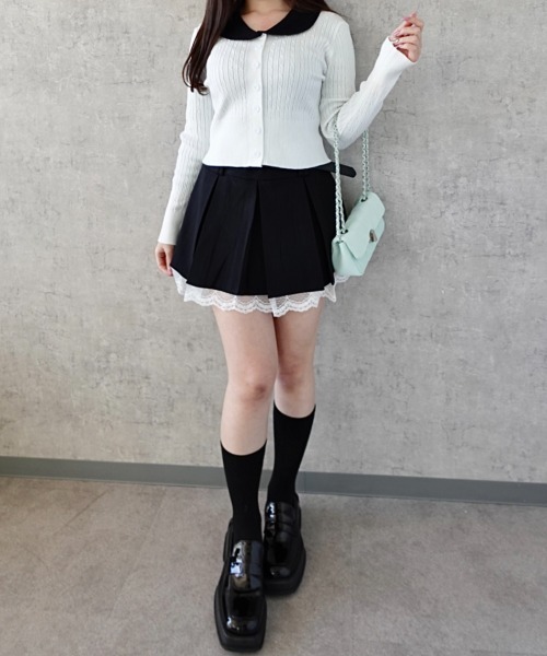 Mejoul スカート 「2026春夏新作」「インパン・ベルト付」フリルレース