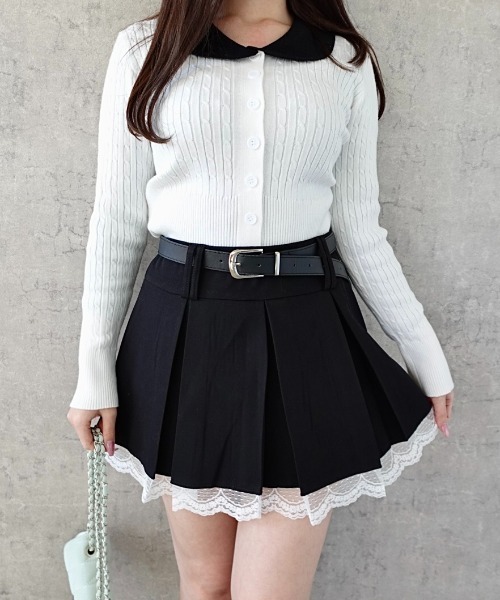 Mejoul スカート 「2026春夏新作」「インパン・ベルト付」フリルレース