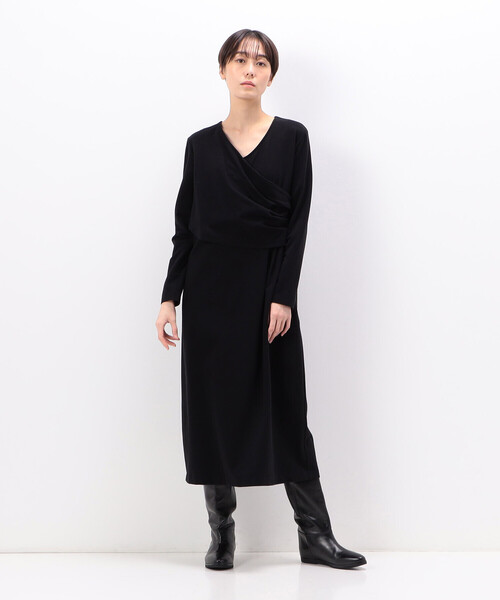 「Gabardine K.T」 長袖ワンピース 9号 グレー レディース_画像6