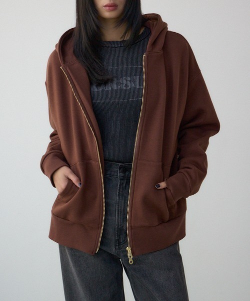 AZUL BY MOUSSY（アズールバイマウジー） パーカー 裏起毛Wジップ