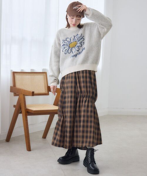 「RETRO GIRL」 長袖ニット FREE ダークグリーン レディース_画像2