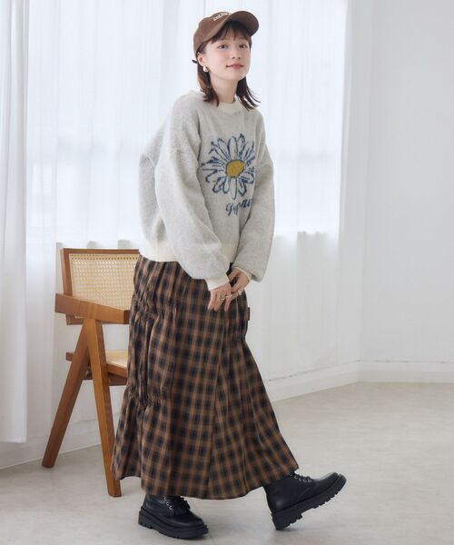 「RETRO GIRL」 長袖ニット FREE ダークグリーン レディース_画像5