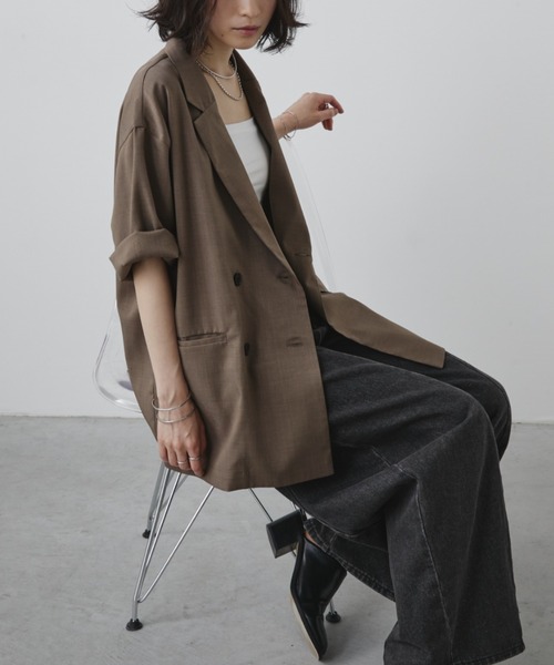 「Aunt Marie's」 テーラードジャケット FREE ベージュ レディース_画像8
