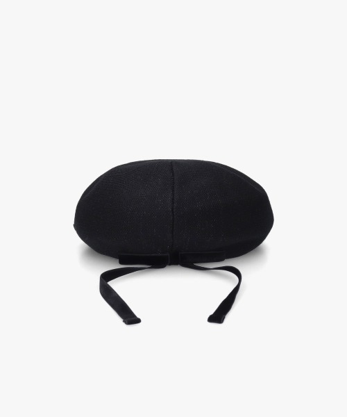 「Chapeau d' O」 ベレー帽 M/57.5cm ブラック レディース_画像4