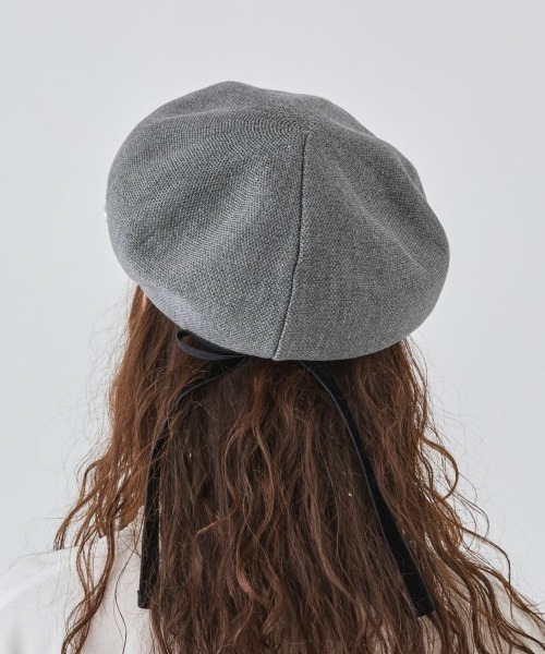 「Chapeau d' O」 ベレー帽 M/57.5cm ブラック レディース_画像7